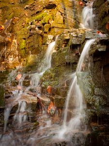 Preview wallpaper waterfall, stones, moss, nature