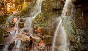 Preview wallpaper waterfall, stones, moss, nature