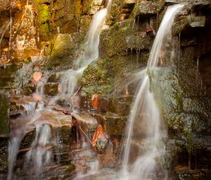 Preview wallpaper waterfall, stones, moss, nature