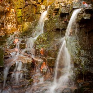 Preview wallpaper waterfall, stones, moss, nature