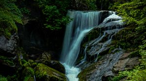 Preview wallpaper waterfall, stones, moss, landscape