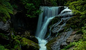 Preview wallpaper waterfall, stones, moss, landscape