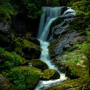 Preview wallpaper waterfall, stones, moss, landscape