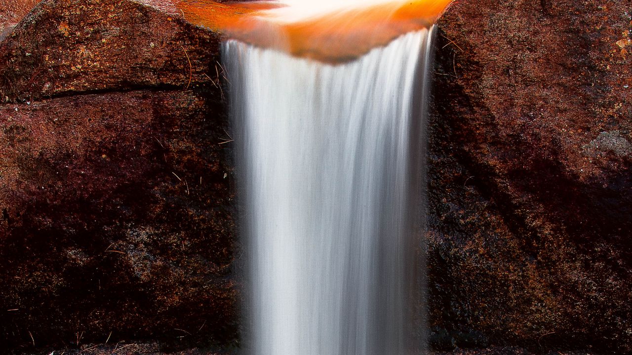 Wallpaper waterfall, stones, nature, long exposure