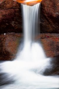 Preview wallpaper waterfall, stones, nature, long exposure