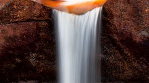 Preview wallpaper waterfall, stones, nature, long exposure