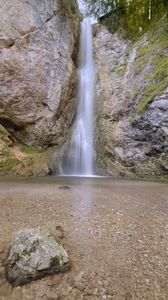 Preview wallpaper waterfall, stones, pebbles, water, nature