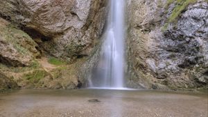 Preview wallpaper waterfall, stones, pebbles, water, nature