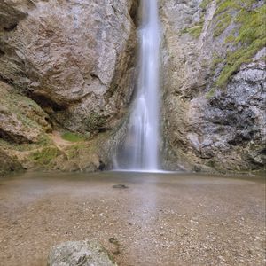 Preview wallpaper waterfall, stones, pebbles, water, nature