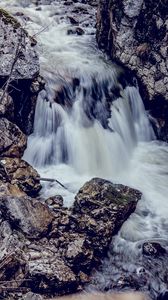 Preview wallpaper waterfall, stones, river, current