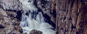 Preview wallpaper waterfall, stones, river, current