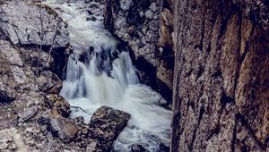 Preview wallpaper waterfall, stones, river, current