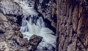 Preview wallpaper waterfall, stones, river, current