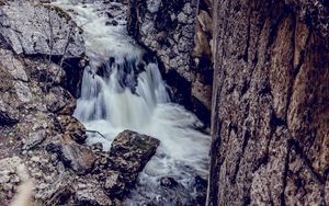 Preview wallpaper waterfall, stones, river, current