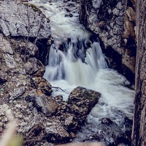 Preview wallpaper waterfall, stones, river, current