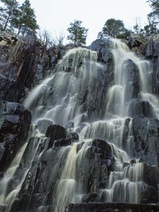 Preview wallpaper waterfall, stones, rocks, landscape, nature