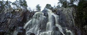 Preview wallpaper waterfall, stones, rocks, landscape, nature