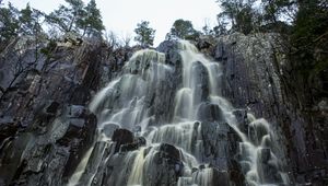 Preview wallpaper waterfall, stones, rocks, landscape, nature