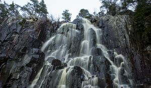 Preview wallpaper waterfall, stones, rocks, landscape, nature