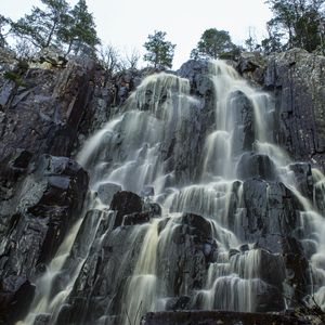 Preview wallpaper waterfall, stones, rocks, landscape, nature