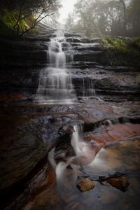 Preview wallpaper waterfall, stones, rocks, landscape