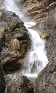 Preview wallpaper waterfall, stones, rocks, stream, spray