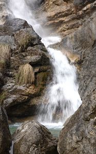 Preview wallpaper waterfall, stones, rocks, stream, spray