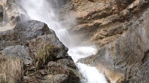 Preview wallpaper waterfall, stones, rocks, stream, spray