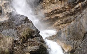 Preview wallpaper waterfall, stones, rocks, stream, spray