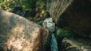 Preview wallpaper waterfall, stones, rocks, spray, water