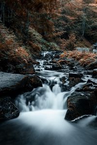 Preview wallpaper waterfall, stones, rocks, stream, trees