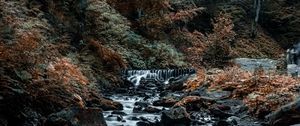 Preview wallpaper waterfall, stones, rocks, stream, trees