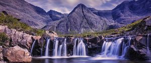 Preview wallpaper waterfall, stones, skye, united kingdom