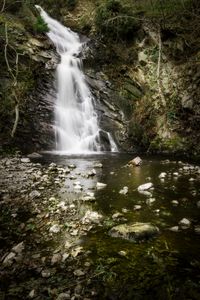 Preview wallpaper waterfall, stones, stream, cliff