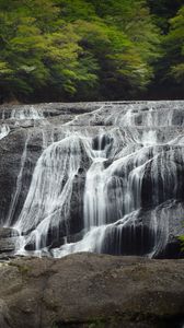 Preview wallpaper waterfall, stones, trees, nature