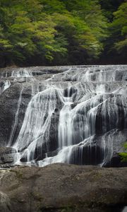 Preview wallpaper waterfall, stones, trees, nature