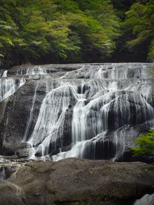 Preview wallpaper waterfall, stones, trees, nature