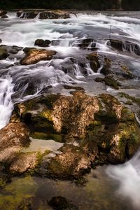 Preview wallpaper waterfall, stones, water, moss, stream