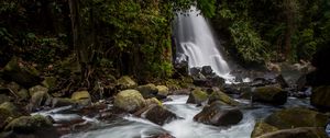 Preview wallpaper waterfall, stones, water, moss, stream, trees