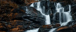 Preview wallpaper waterfall, stones, water, stream, rocks