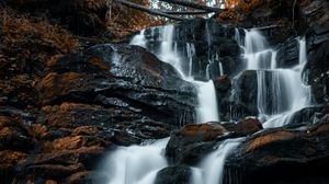 Preview wallpaper waterfall, stones, water, stream, rocks