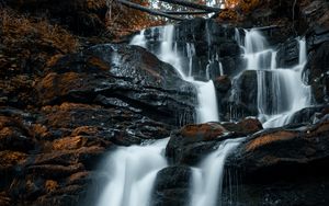 Preview wallpaper waterfall, stones, water, stream, rocks