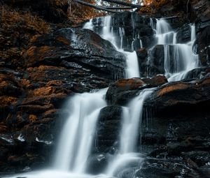 Preview wallpaper waterfall, stones, water, stream, rocks