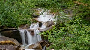 Preview wallpaper waterfall, stones, water