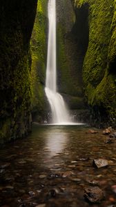 Preview wallpaper waterfall, stones, water, bottom