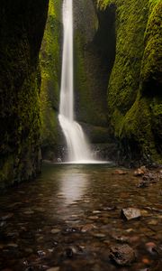 Preview wallpaper waterfall, stones, water, bottom