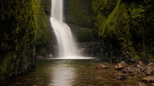 Preview wallpaper waterfall, stones, water, bottom