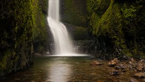 Preview wallpaper waterfall, stones, water, bottom