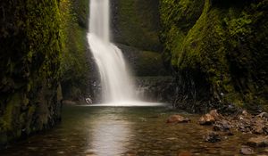 Preview wallpaper waterfall, stones, water, bottom