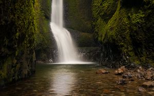 Preview wallpaper waterfall, stones, water, bottom